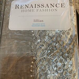 Lillian Valance with Macrame Band - Cream
